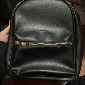 Forever 21 Small Black Faux Leather Backpack